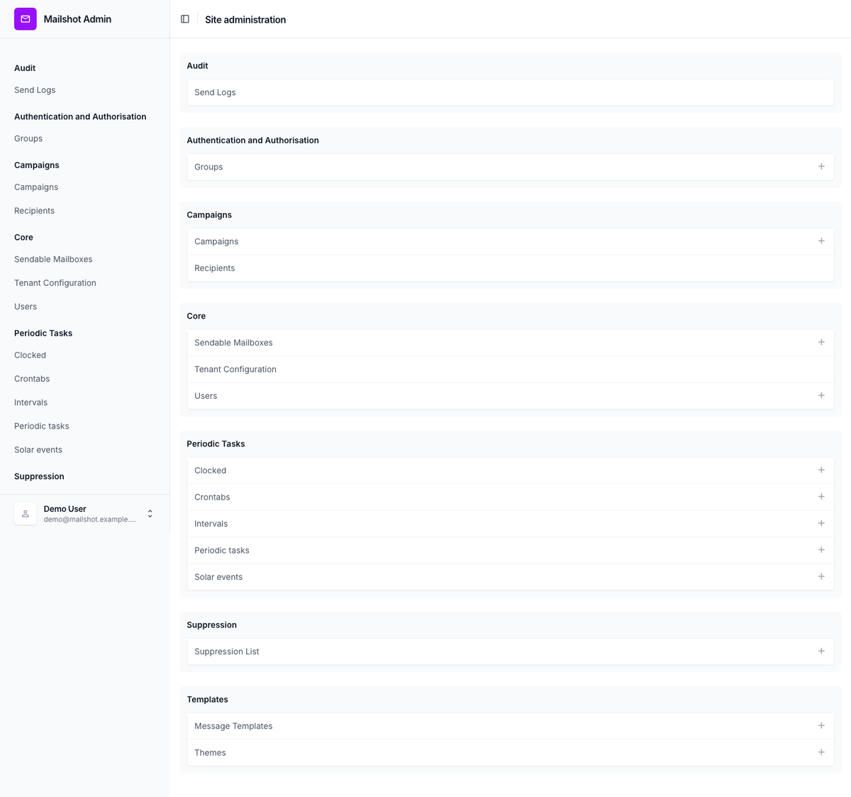 Mailshot screenshot